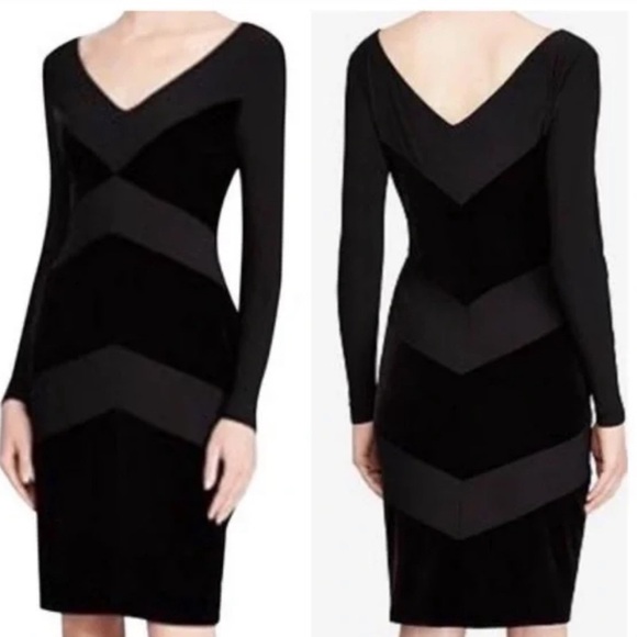 Lauren Ralph Lauren Chevron Velvet Dress Size 8​ - Picture 1 of 11